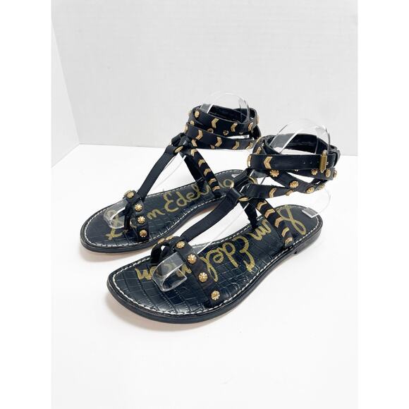 Sam Edelman Glendale Studded Gladiator Ankle Wrap Sandal Sz 7 - Picture 1 of 7